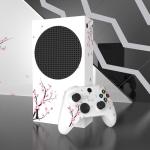playvital Custom Vinyl Skins for Xbox Series S, Wrap Decal Cover Stickers for Xbox Series S Console Controller - Falling Cherry Blossom