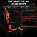 Gaming Chair Ergonomic Computer Chair Office Chair Desk Swivel Chair Adjustable Reclining Footrest Cushion Red New!