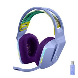 Logitech G733 LIGHTSPEED Wireless Gaming Headset with suspension headband, LIGHTSYNC RGB, Blue VO!CE mic technology and PRO-G audio drivers, Lightweight, 29 Hour battery life, 20m range - Lilac