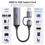 UGREEN Video Capture Card HDMI to USB C Streaming Device 1080P 60FPS Capture 4K Input Audio Game Recording Compatible with Switch PS5 PS4 Xbox DSLR Camera iPad MacBook PC Laptop Phone Quest 3 TV Box