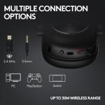 Logitech G PRO X 2 LIGHTSPEED Wireless Gaming Headset, Detachable Boom Mic, 50mm Graphene Drivers, DTS: X Headphone 2.0—7.1 Surround, Bluetooth/USB/3.5mm Aux, for PC, PS5, PS4, Nintendo Switch - White