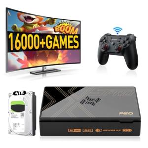Kinhank Super Console X5 PRO Retro Game Console with 16000+Games,Emulator Console with Game&TV System,Rock Chip RK3588S,8K UHD Output,BT 5.0,SATA 3.1,Wireless Controllers