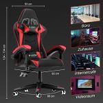bigzzia Ergonomic Gaming Chair - Gamer Chairs with Lumbar Cushion + Headrest, Height-Adjustable Office & Computer Chair for Adults (without footrest, Red)