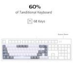 MageGee Portable 60% Gaming Mechanical Keyboard, Minimalist MK-Box Ice Blue Backlit Compact 68 Keys Wired Office Keyboard with Red Switch for Windows Laptop PC Mac Convenient(Gray & White)