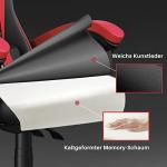 bigzzia Ergonomic Gaming Chair - Gamer Chairs with Lumbar Cushion + Headrest, Height-Adjustable Office & Computer Chair for Adults (without footrest, Red)