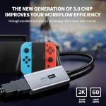 Newhope Video Capture Card, HDMI to USB/USB C 3.0 Capture Card, 1080P HD 60fps Live and Record Video Audio Grabber for Gaming, Streaming, Teaching, Video Conference