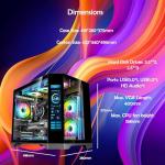 ionz Gaming PC - Desktop Computer, Ryzen 5 5600, NVIDIA RTX 5060,16GB RAM 1TB SSD, 240mm AIO Liquid Cooling, Windows 11, 650W 80+ PSU, WiFi, (APEX VISION, Black)