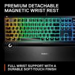 SteelSeries Apex 3 - Gaming Keyboard - Silent Gaming Keyboard - 10-Zone RGB Illumination - IP32 Water & Dust Resistant - Premium Magnetic Wrist Rest - American QWERTY Layout , Black