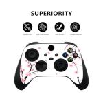 playvital Custom Vinyl Skins for Xbox Series X, Wrap Decal Cover Stickers for Xbox Series X Console Controller - Falling Cherry Blossom