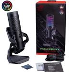ASUS ROG Carnyx USB Gaming Microphone (25mm condenser capsule, 192kHz/24-bit, cardioid, high-pass filter, built-in pop filter, metal shock mount, one-touch mute, USB, Aura Sync RGB)- Black