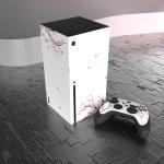 playvital Custom Vinyl Skins for Xbox Series X, Wrap Decal Cover Stickers for Xbox Series X Console Controller - Falling Cherry Blossom