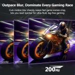 Z-Edge 24 Inch Curved Gaming Monitor 200Hz 1ms MPRT, 16:9 Full HD 1080P LED Monitor, VA Panel, 300cd/m² Brightness, FreeSync, HDMI & DisplayPort - Black