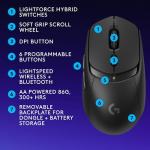 Logitech G309 LIGHTSPEED Wireless Gaming Mouse, Lightweight, LIGHTFORCE Hybrid Switches, HERO 25K Sensor, 300+ Hour Battery Life With AA Battery, 6 Programmable Buttons, PC & Mac - Black