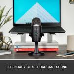 Logitech for Creators Blue Yeti Nano Premium USB Mic for Recording, Streaming, Gaming, Podcasting on PC and Mac, Condenser Microphone with Blue VO!CE Effects, No-Latency Monitoring - Black