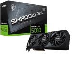 MSI GeForce RTX 5080 16G SHADOW 3X OC Graphics Card - RTX 5080 GPU, 16GB GDDR7 (30Gbps/256-bit), PCIe 5.0 - Triple Fan Design (3 x TORX FAN 5.0) - HDMI 2.1b, DisplayPort 2.1b