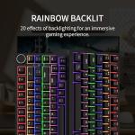 Newmen GM326 Mechanical Keyboard,Wired Gaming Keyboard,75% Percent TKL Hot Swappable Compact LED Backlit USB C Mechanical Gaming Keyboards with Knob for PC Windows Mac,QWERTY Layout,Black,Red Switches