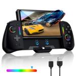 Gorixer Switch Controller for Nintendo Switch/OLED, Handheld Switch Pro Controller for Switch Gaming, RGB One-Piece Joypad Controller for Joy-con with Adjustable Turbo, Dual Motor Vibration