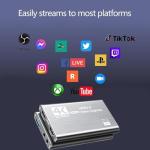 4K HDMI Video Capture Card, USB3.0 1080P 60FPS Video Recorder, Nintendo Switch Capture Card for Streaming Gaming and Broadcasting, Works with Xbox Series X/S, Xbox One X/S, PS4, OBS, Camera, (Grey)