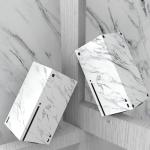 playvital Modern White Marble Custom Vinyl Skins for Xbox Series X, Wrap Decal Cover Stickers for Xbox Series X Console Controller