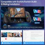 Gorixer Switch Controller for Nintendo Switch/OLED, Handheld Switch Pro Controller for Switch Gaming, RGB One-Piece Joypad Controller for Joy-con with Adjustable Turbo, Dual Motor Vibration