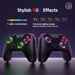 EasySMX X05 Wireless PC Controller with Hall Triggers Joysticks, Bluetooth Game Gamepad Controller with RGB Lights, No Drift Deadzone Gaming Controller for PC Android iphone Switch Steam
