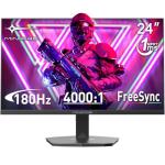 Minifire 24 Inch 180Hz Gaming Monitor, Full HD 1080p VA Panel, 4000:1 Contrast, 1ms MPRT, Free-Sync, sRGB 110%, DCI-P3 80%, Anti-Bluelight, HDR, VESA 75x75mm, HDMI & DP (MFG24F4L)