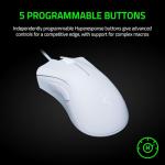 Razer DeathAdder Essential (2021) - Wired Gaming Mouse (Optical Sensor, 6400 DPI, 5 Programmable Buttons, Ergonomic Form Factor) White