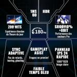 Minifire 24 Inch 180Hz Gaming Monitor, Full HD 1080p VA Panel, 4000:1 Contrast, 1ms MPRT, Free-Sync, sRGB 110%, DCI-P3 80%, Anti-Bluelight, HDR, VESA 75x75mm, HDMI & DP (MFG24F4L)