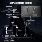 Minifire 24 Inch 180Hz Gaming Monitor, Full HD 1080p VA Panel, 4000:1 Contrast, 1ms MPRT, Free-Sync, sRGB 110%, DCI-P3 80%, Anti-Bluelight, HDR, VESA 75x75mm, HDMI & DP (MFG24F4L)