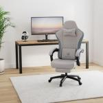 GTPLAYER Fabric Gaming Chair with Footrest, Ergonomic Computer Desk Chair with Pocket Spring Cushion Home Office High Back Support Lumbar Support Heavy Duty Wide