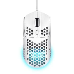 Trust Gaming GXT 928W Helox White Gaming Mouse, Superlight USB Wired Mouse 65g, Adjustable DPI (200-6400), Optical Sensor, 6 Programmable Buttons, RGB LED Lighting, Gaming PC Gaming Laptop Macbook