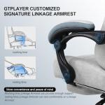 GTPLAYER Fabric Gaming Chair with Footrest, Ergonomic Computer Desk Chair with Pocket Spring Cushion Home Office High Back Support Lumbar Support Heavy Duty Wide