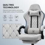 GTPLAYER Fabric Gaming Chair with Footrest, Ergonomic Computer Desk Chair with Pocket Spring Cushion Home Office High Back Support Lumbar Support Heavy Duty Wide