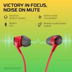 HyperX Cloud Earbuds II - Wired Gaming Earbuds 14mm Driver Built-in Microphone | 4 Ear Plug Sizes | 3.5mm Connector | Hard Case | PC, Console & Mobile Compatibility | Red