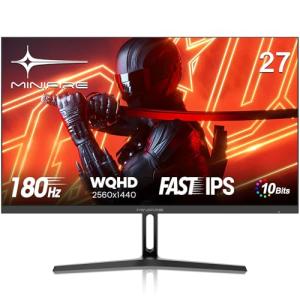 Minifire 27-inch 180Hz QHD Gaming Monitor, 2560x1440 IPS, 1ms MPRT, Adaptive Sync, 10-bit, 90% DCI-P3, 120% sRGB, HDR, Eye Care, AI Crosshair, HDMI 2.0&DP 1.2, VESA 100x100mm (MFG27F4Q)