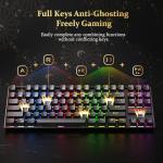 Redragon K552 Mechanical Gaming Keyboard, LED Gaming Keyboard with Red Switches, 87 Full Anti-ghosting Keys, Unique Metal Rim for Windows Gaming PC, Black