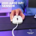 Trust Gaming GXT 928W Helox White Gaming Mouse, Superlight USB Wired Mouse 65g, Adjustable DPI (200-6400), Optical Sensor, 6 Programmable Buttons, RGB LED Lighting, Gaming PC Gaming Laptop Macbook