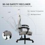 GTPLAYER Fabric Gaming Chair with Footrest, Ergonomic Computer Desk Chair with Pocket Spring Cushion Home Office High Back Support Lumbar Support Heavy Duty Wide