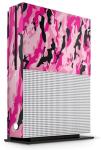 GNG Pink Camo Console Skin Decal Sticker + 2 Controller Skins Compatible for XBOX One S