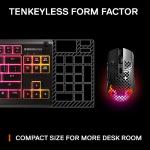SteelSeries Apex 3 TKL - Gaming Keyboard - Tenkeyless Compact Form Factor - Silent Gaming Keyboard - 8-Zone RGB Illumination - IP32 Water & Dust Resistant - English QWERTY Layout , Black