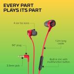 HyperX Cloud Earbuds II - Wired Gaming Earbuds 14mm Driver Built-in Microphone | 4 Ear Plug Sizes | 3.5mm Connector | Hard Case | PC, Console & Mobile Compatibility | Red