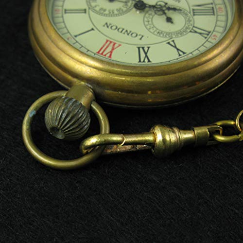 VIGOROSO Men's Vintage Copper Hand-Wind Pocket Watch