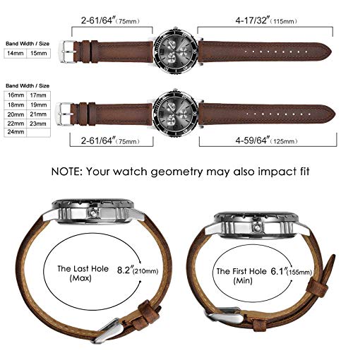 BISONSTRAP Vintage Leather Watch Band in Brown