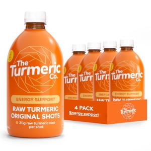 The Turmeric Co. Fresh Turmeric Shots | 28 Shots | Daily Health & Boost Immunity | Joint Support | Natural Vegan Cold-Pressed Ingredients | Month Supply 4x420ml Dosing Bottles | No Added Sugar