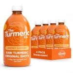 The Turmeric Co. Fresh Turmeric Shots | 28 Shots | Daily Health & Boost Immunity | Joint Support | Natural Vegan Cold-Pressed Ingredients | Month Supply 4x420ml Dosing Bottles | No Added Sugar