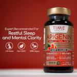 Apigenin - 50mg x 120 Capsules - 98%+ Purity - Optimal Dose for Sleep & Relaxation Support - NAD+ Booster - Grapefruit Source - UK Made - GMP Standards - Zero Additives (120 Count (Pack of 1))