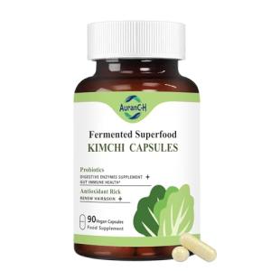 Kimchi Powder Capsules, Probiotics, Enzymes, & Antioxidant Supplement, Premium Gut Health Superfood for Overall Well Being, Overall Well Being,Gut Health-Reduce Aging, 90 Capsules