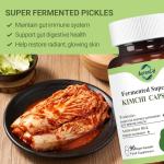 Kimchi Powder Capsules, Probiotics, Enzymes, & Antioxidant Supplement, Premium Gut Health Superfood for Overall Well Being, Overall Well Being,Gut Health-Reduce Aging, 90 Capsules
