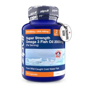 Omega 3 Fish Oil 2000mg, EPA 660mg DHA 440mg per Daily Serving. 120 Capsules (2 Months Supply). Supports Heart, Brain Function and Eye Health. 2 Capsules Per Serving