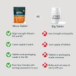 Vitamin D3 4000 iu & Vitamin K2 MK7 100μg - 1 Year Supply, 365 Easy-Swallow Vitamin D3 K2 Tablets, 1-A-Day High Strength Vegetarian D3 and K2 Vitamin Supplements, UK Made Vitamin D Tablets